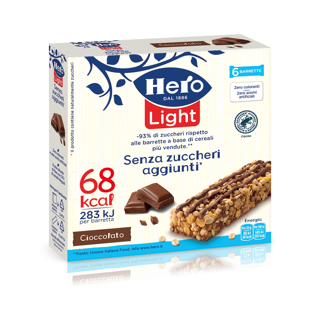 Barrette Hero Light al Cioccolato